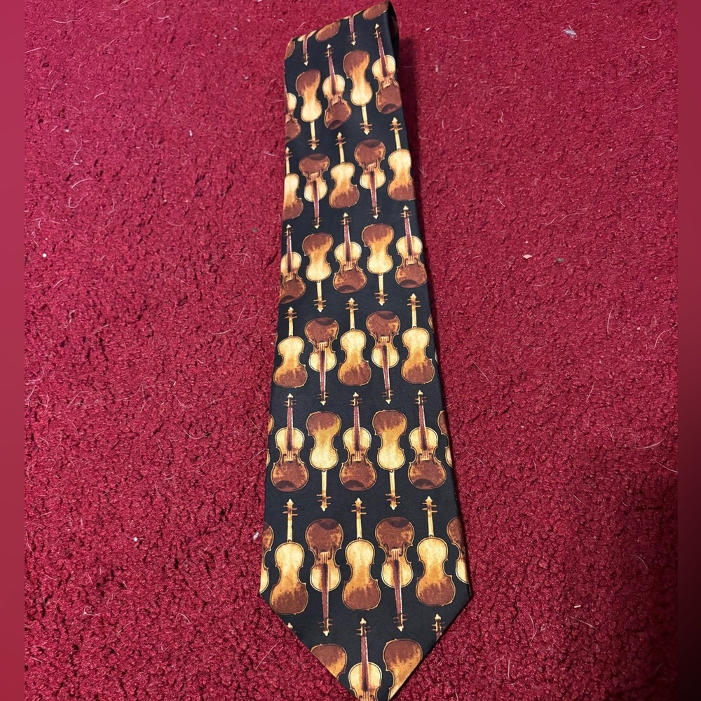 UNICEF MENS SILK TIE ITALIAN VIOLINS EUC